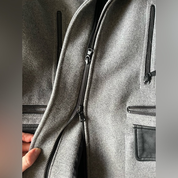 Genuine leather and wool jacket - Picture 5 of 12